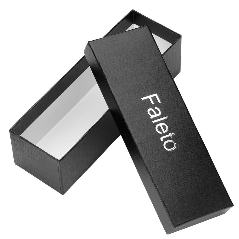 FALETO Mens 53.5'' Double D-Ring Canvas Web Belt Military Casual Belt with Box,#01 Black - Image 2